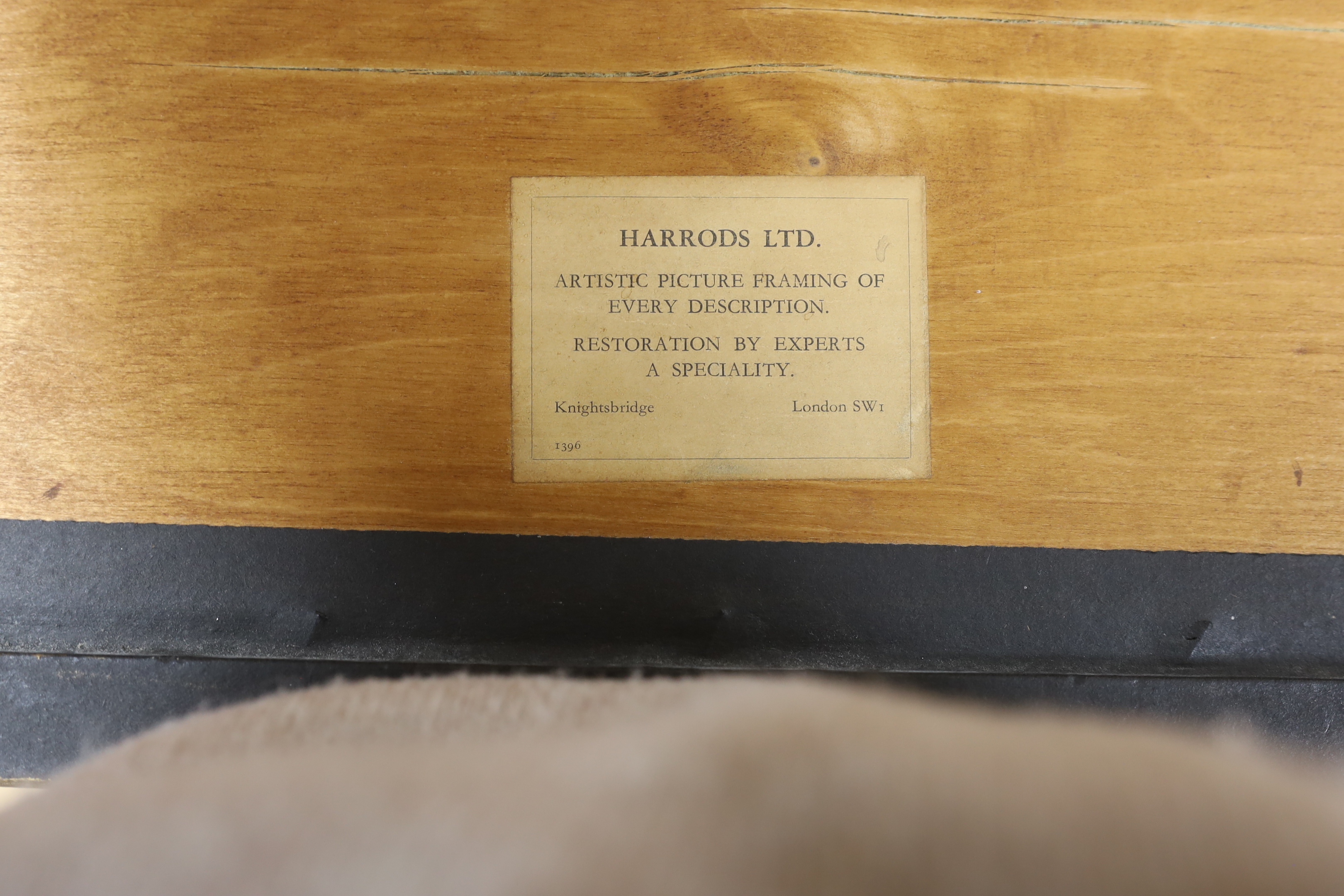 Dorcie Sykes (1908-1998), watercolour, Still life of flowers in a bowl, signed, Harrods Ltd. label verso, 32 x 37cm